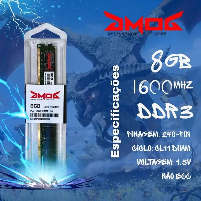 DDR3 Memory 8GB 1600MHz CL11 Golden Memory - GMPc240508g16064275301260419120