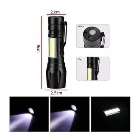 Mini Lanterna Multifuncional LED Zoom Recarregável - Foto 2