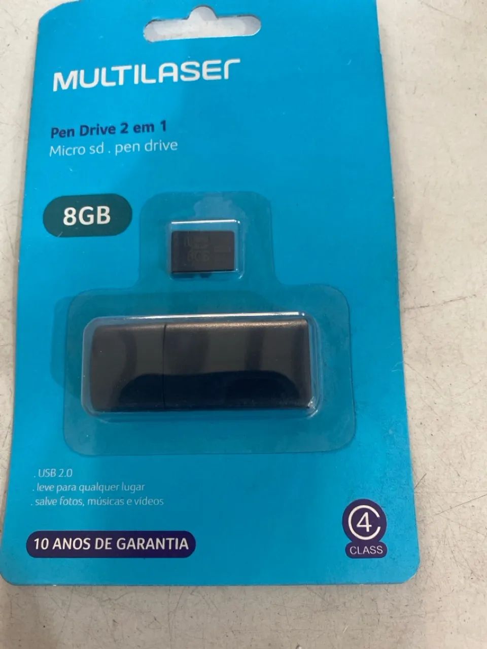 Pen Drive Multilaser 8GB 2 em 1 Micro SD