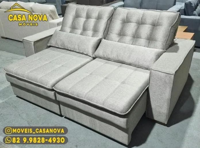 Sofá Retrátil e Reclinável Linho - Foto 3