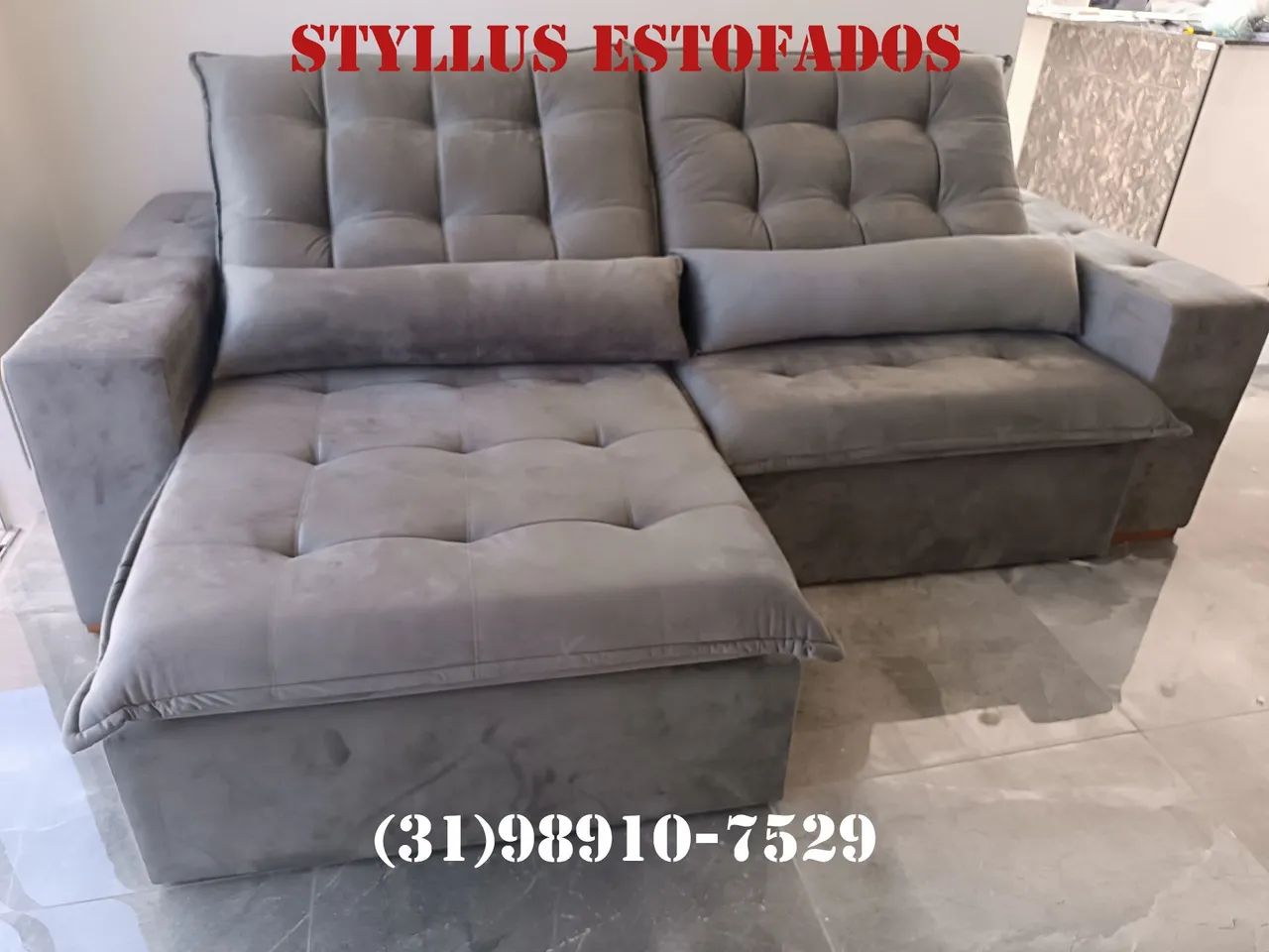 Sofá retrátil  de luxo - Estilo e Conforto!