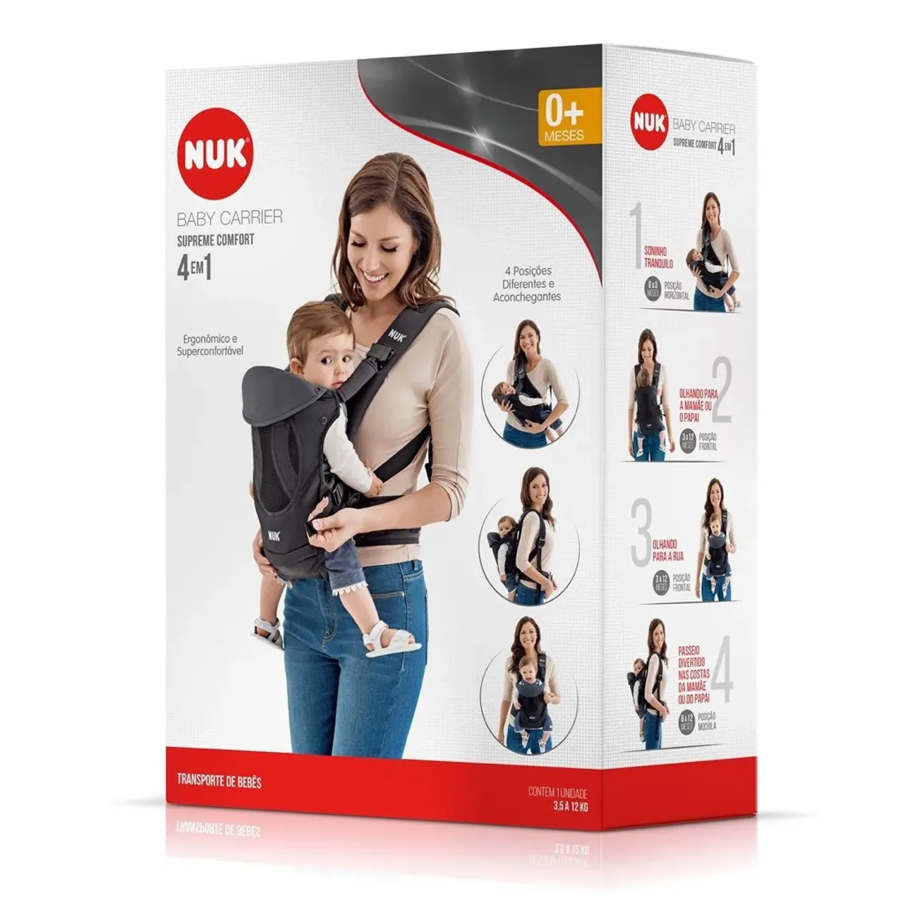 NUK Baby Carrier Supreme Comfort 4 em 1 - 0+ Nunca usado, está na caixa como no anúncio!