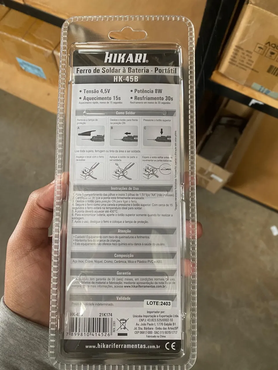 Ferro de Soldar à Bateria Portátil Hikari HK-45B