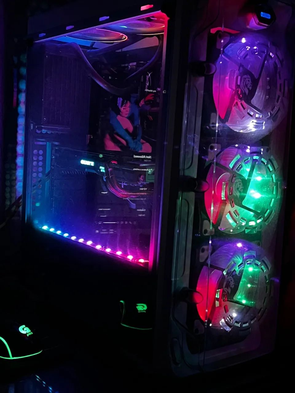 Gabinete trooper Branco 3 fans 