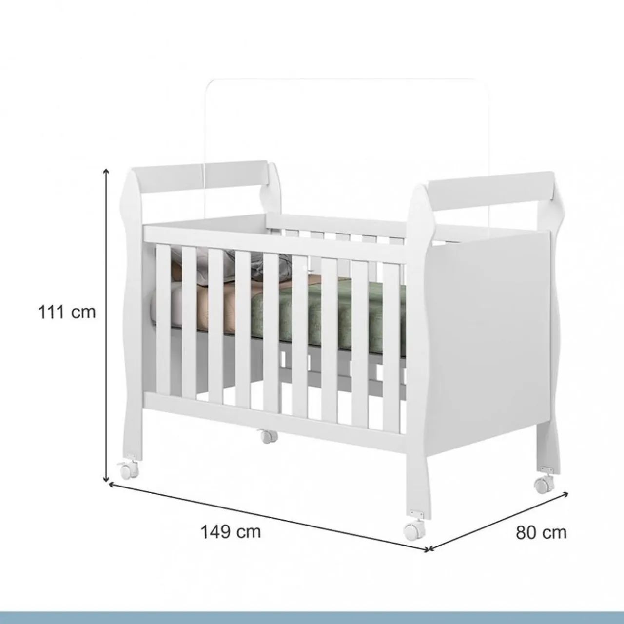 Berço e Mini Cama Americano Soninho 3 em 1 - Branco - Foto 4