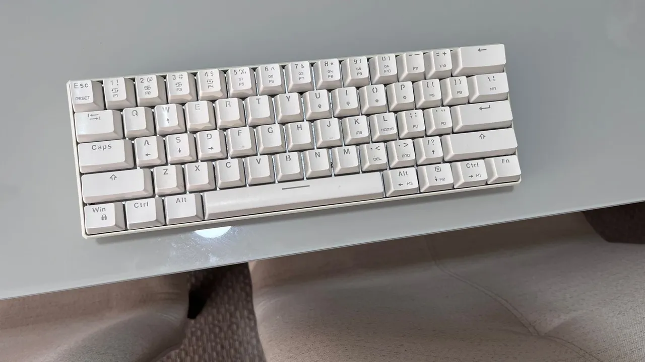 Teclado Mecânico ck61 Branco 60%