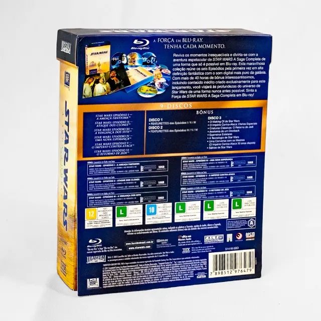 Star Wars A Saga Completa Blu-ray 9 discos - estado de novo - Foto 3