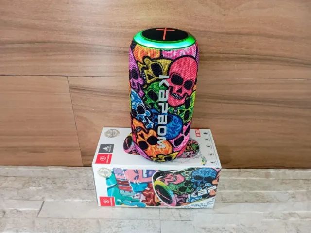 Caixa de Som Bluetooth com Grave Forte a Prova D'agua Estampa Caveira - Foto 3