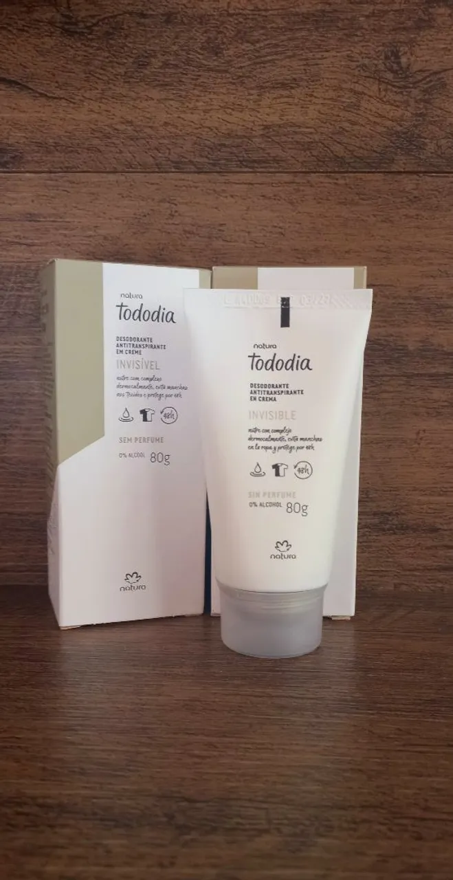 2 Desodorante Antitranspirante em Creme Tododia Natura sem perfume