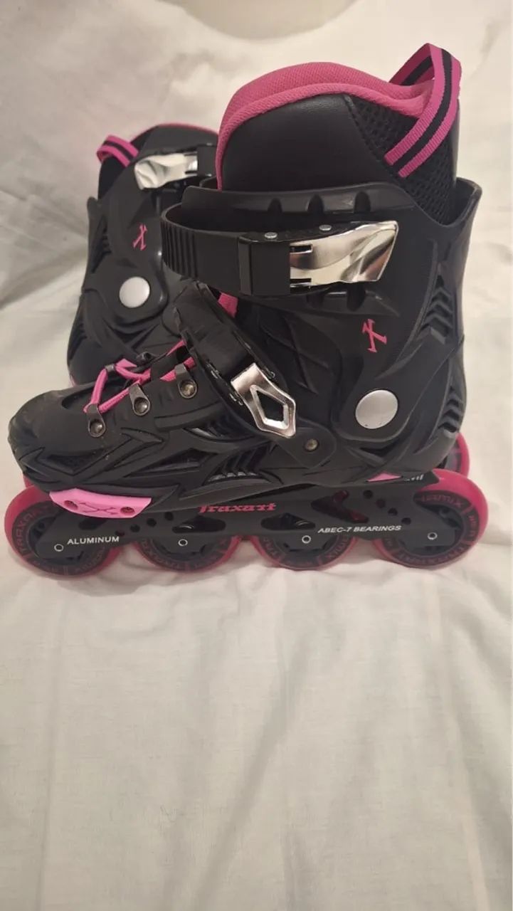 Patins In Line mais kit de proteção 34, novo - Foto 3