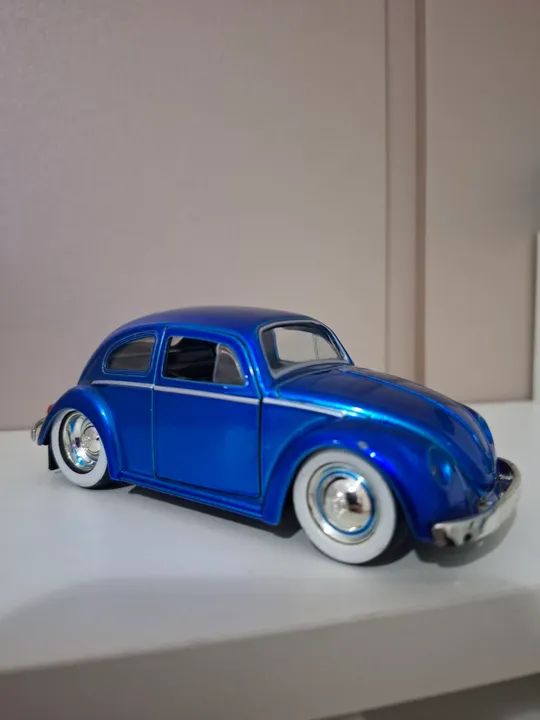 Fusca Azul Metálico Miniatura Colecionável - Foto 4