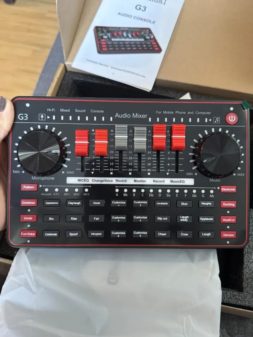 Kit interface de Mesa tenlamp Audio Mixer + Microfone condensador Com Braço Articulado - Foto 4