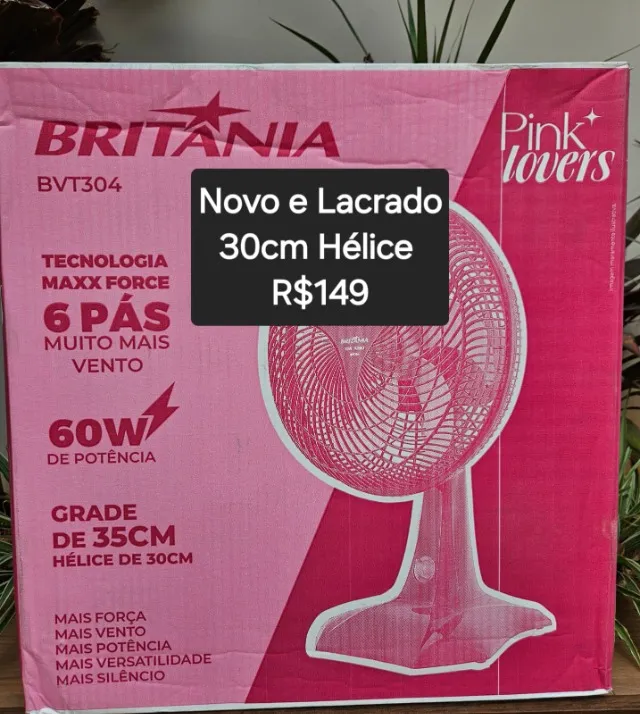 Ventilador Rosa Britânia Maxx Force 60W BVT304