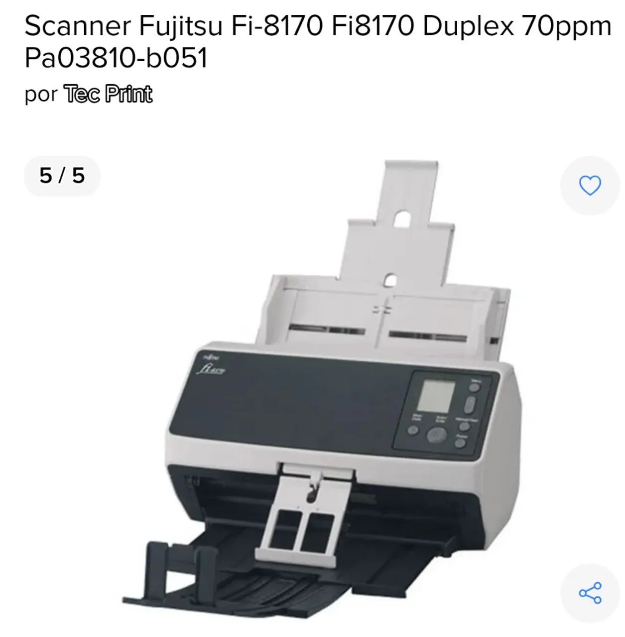 Scanner Fujitsu Fi-8170 Fi8170 Duplex 70ppm