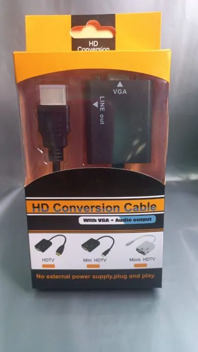 Cabo Conversor HD com Saída de Áudio VGA. @lm_tecnologia.oficial