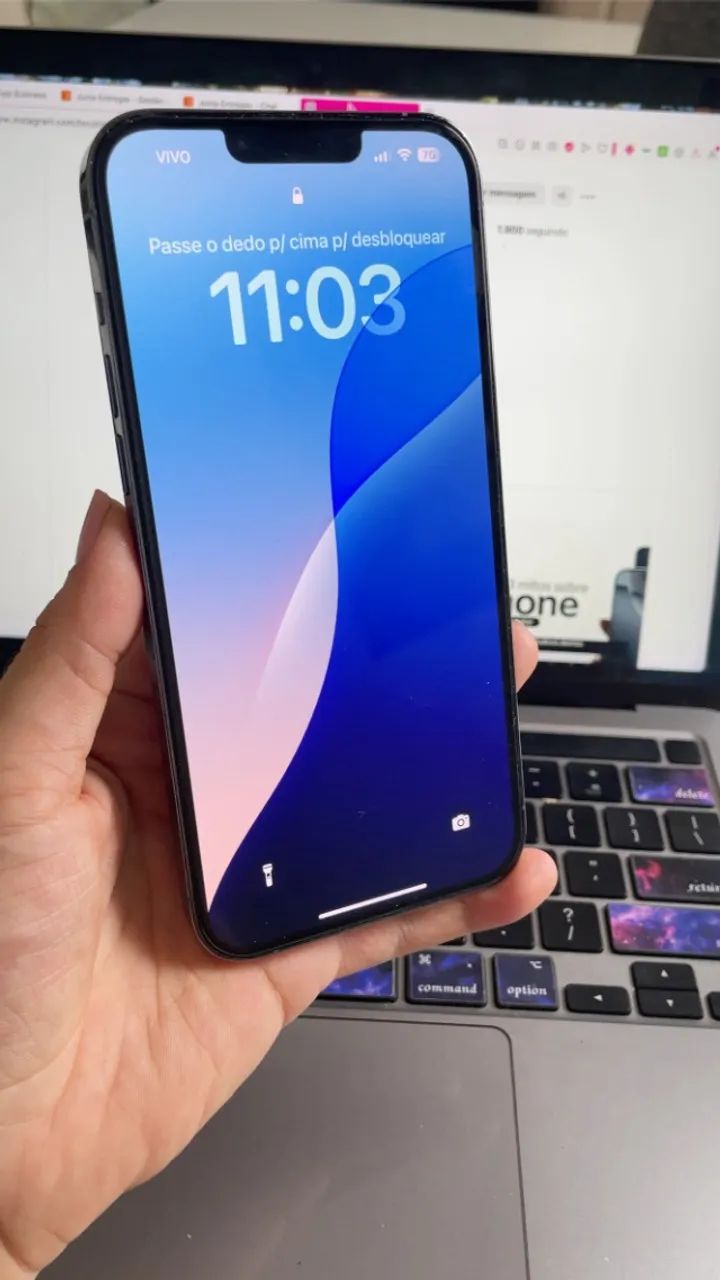 iPhone 13 Pro Max de 128gb Azul semi novo.  - Foto 4