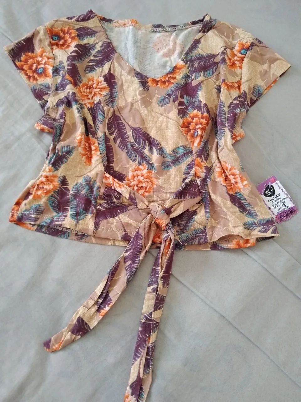 Blusa Feminina Estampada com Amarração