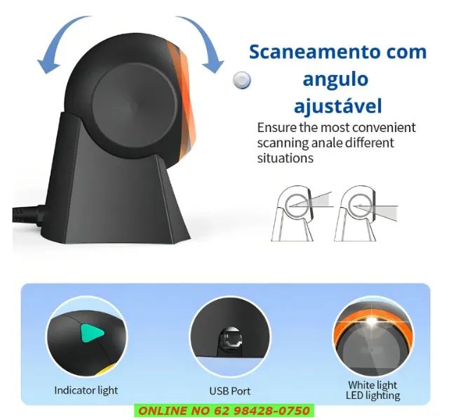 Leitor De Código De Barras Fixo Pdv Usb 1d 2d Qr Ideal para mercados, Lojas e Ferragistas - Foto 6