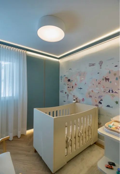 Berço de bebê e cômoda - usado - Bege - Foto 2