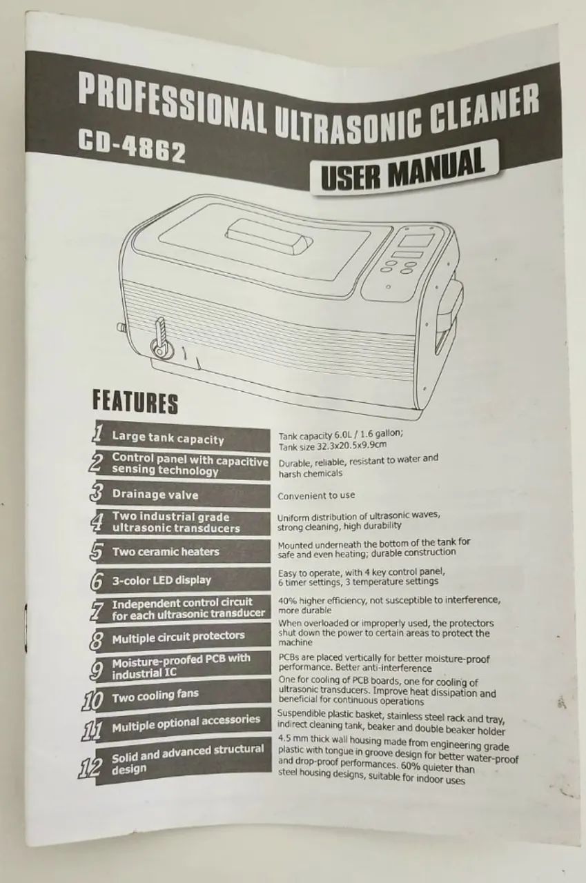 Limpador ultrassônico comercial - Modelo: CD-4862 - Foto 2