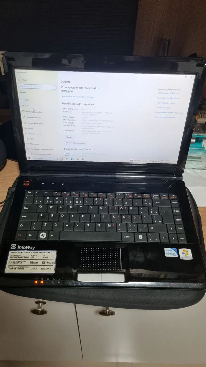 Notebook Infoway W7410 - Pentium Dual Core T4300