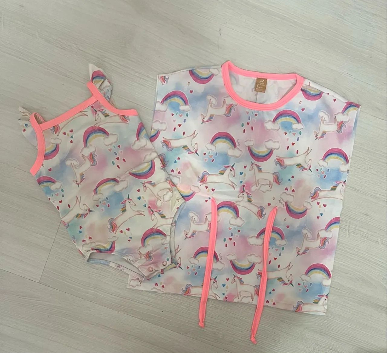 Conjunto Maiô + Saída Infantil Unicórnio 