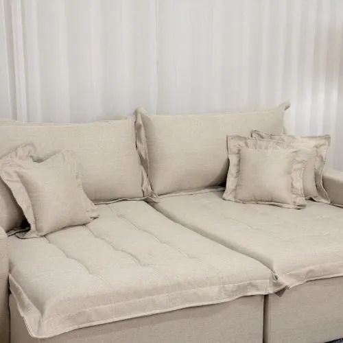 Sofá Cama Retrátil Reclinável Isis 2.00m Linho - Foto 4