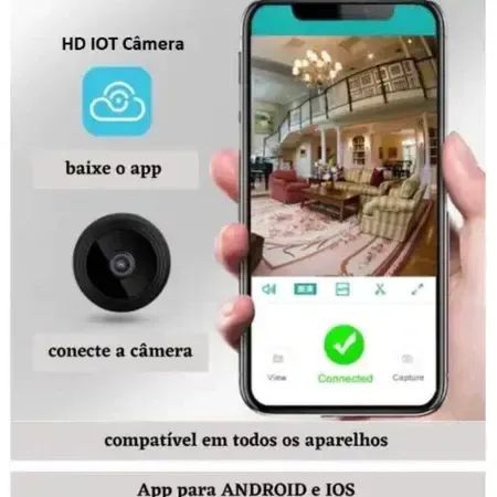 Mini Câmera Espiã A9 Wifi com Sensor e Visão Noturna - Foto 4