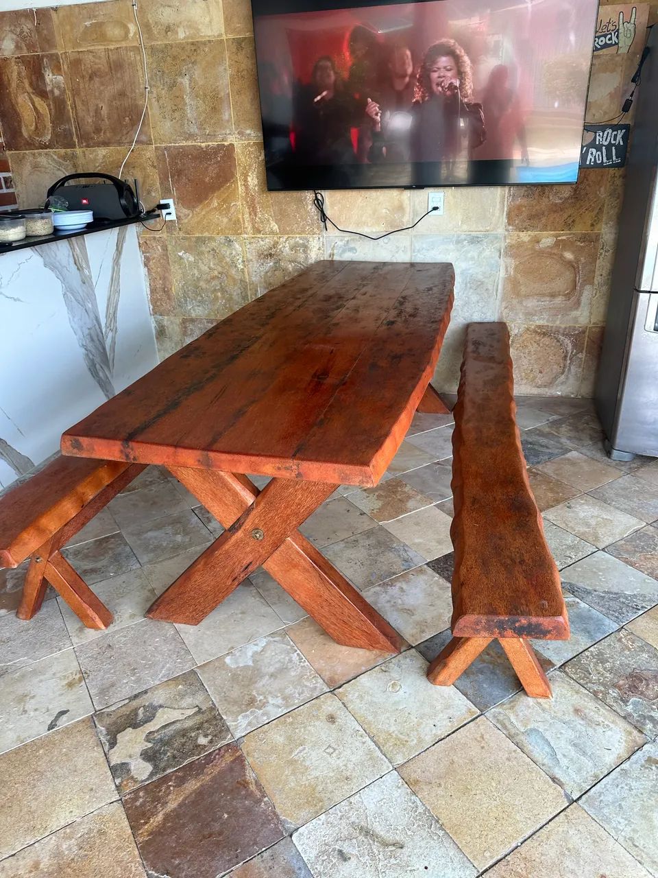 MESA MACIÇA RUSTICA DIREITO DE FÁBRICA  - Foto 5