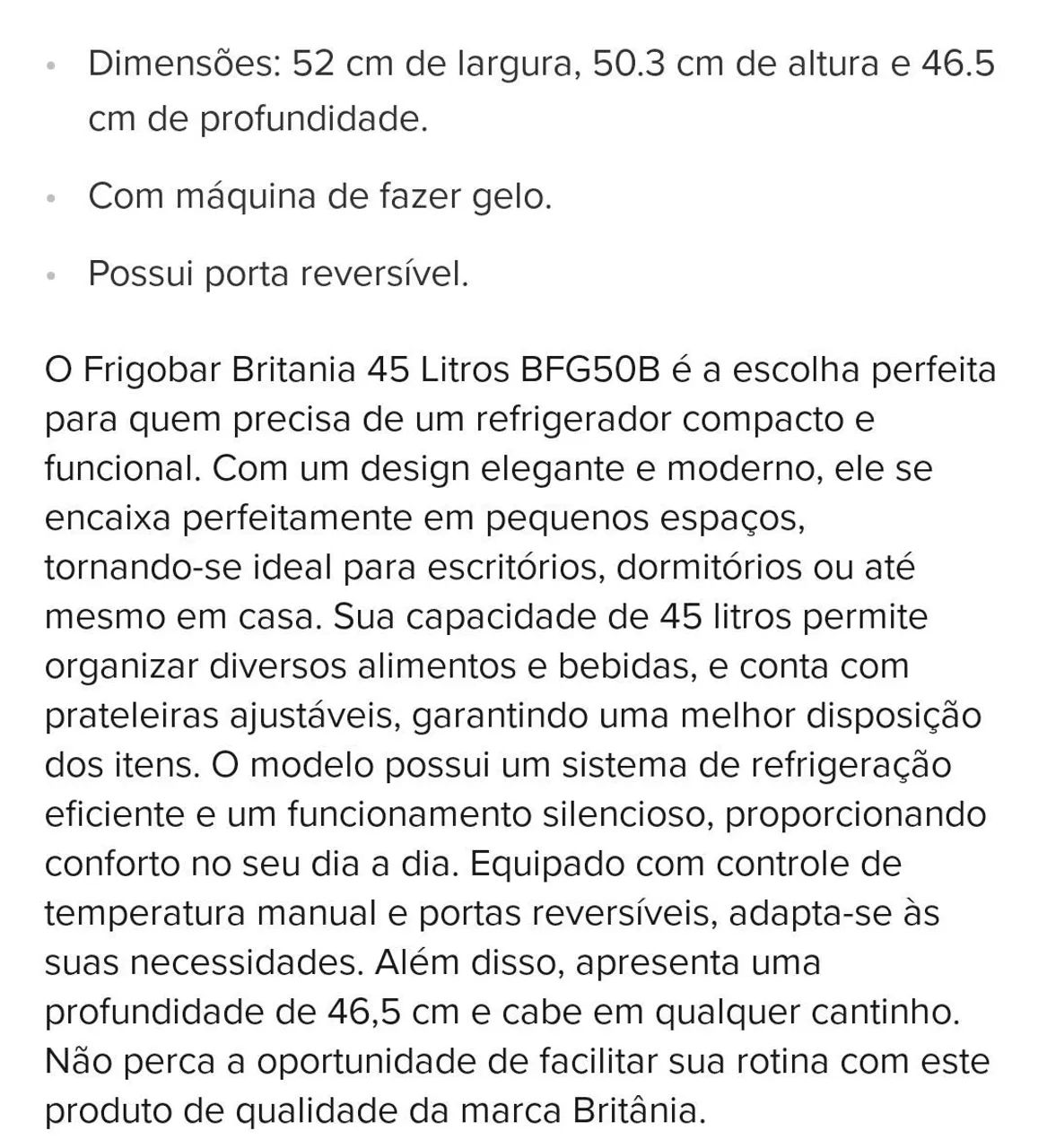 Frigobar Britânia 47l - Foto 3