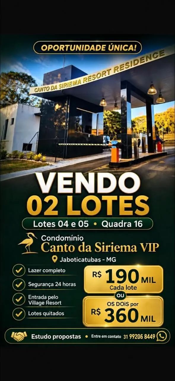Lote Canto da Siriema VIP