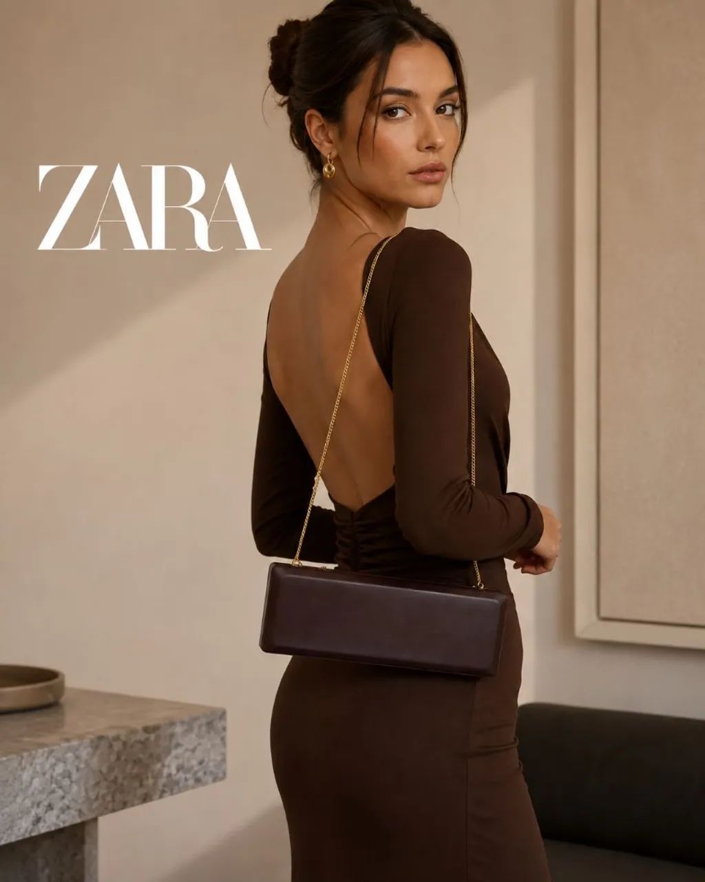 Bolsa Cluth Zara Marrom nova  - Foto 5
