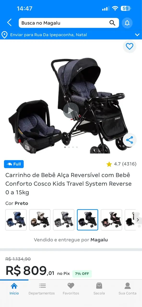 Carrinho de bebê + bebê conforto 