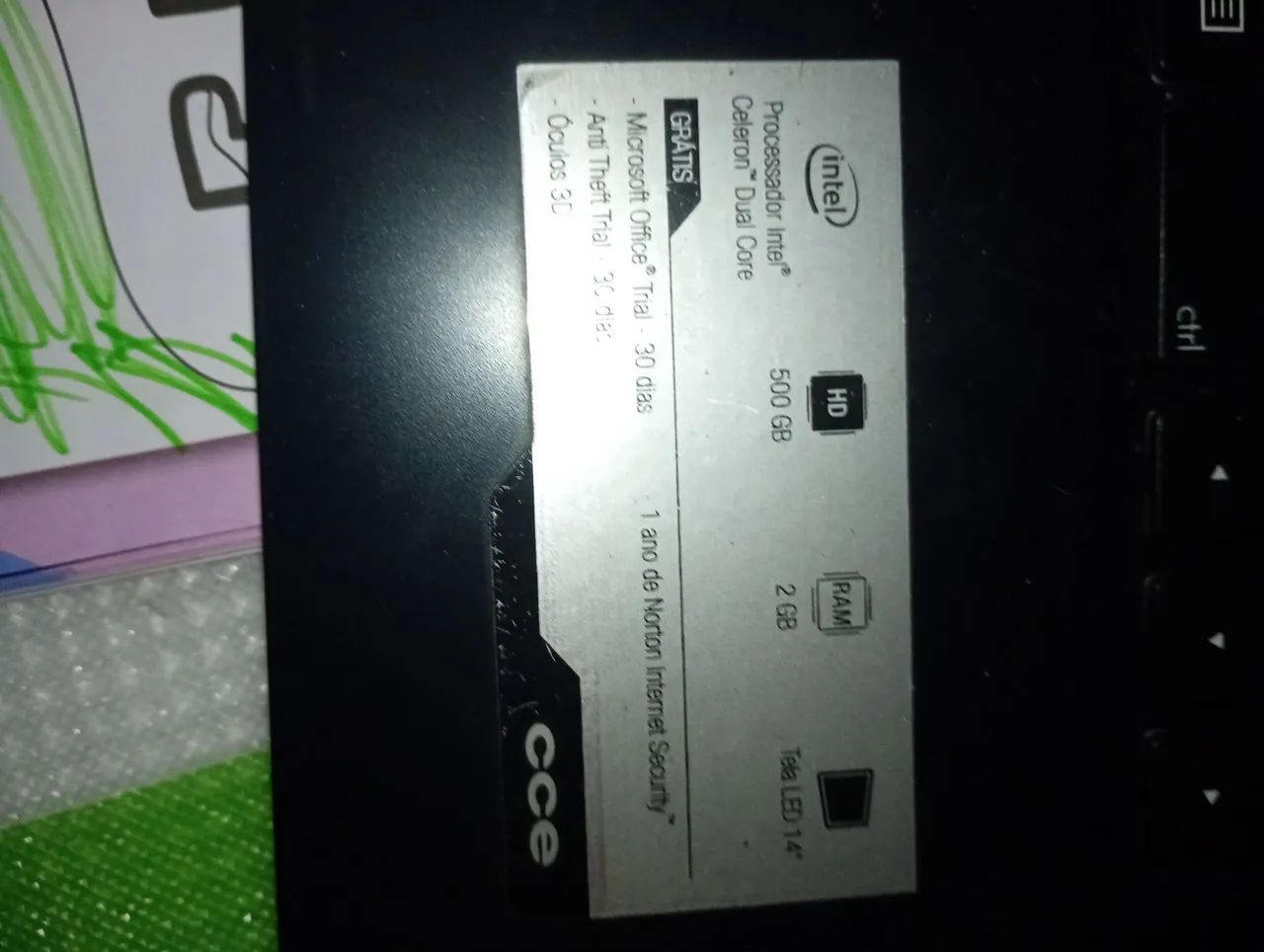 Notebook CCE 500gb RAM 2gb HD funcionando normalmente  - Foto 2