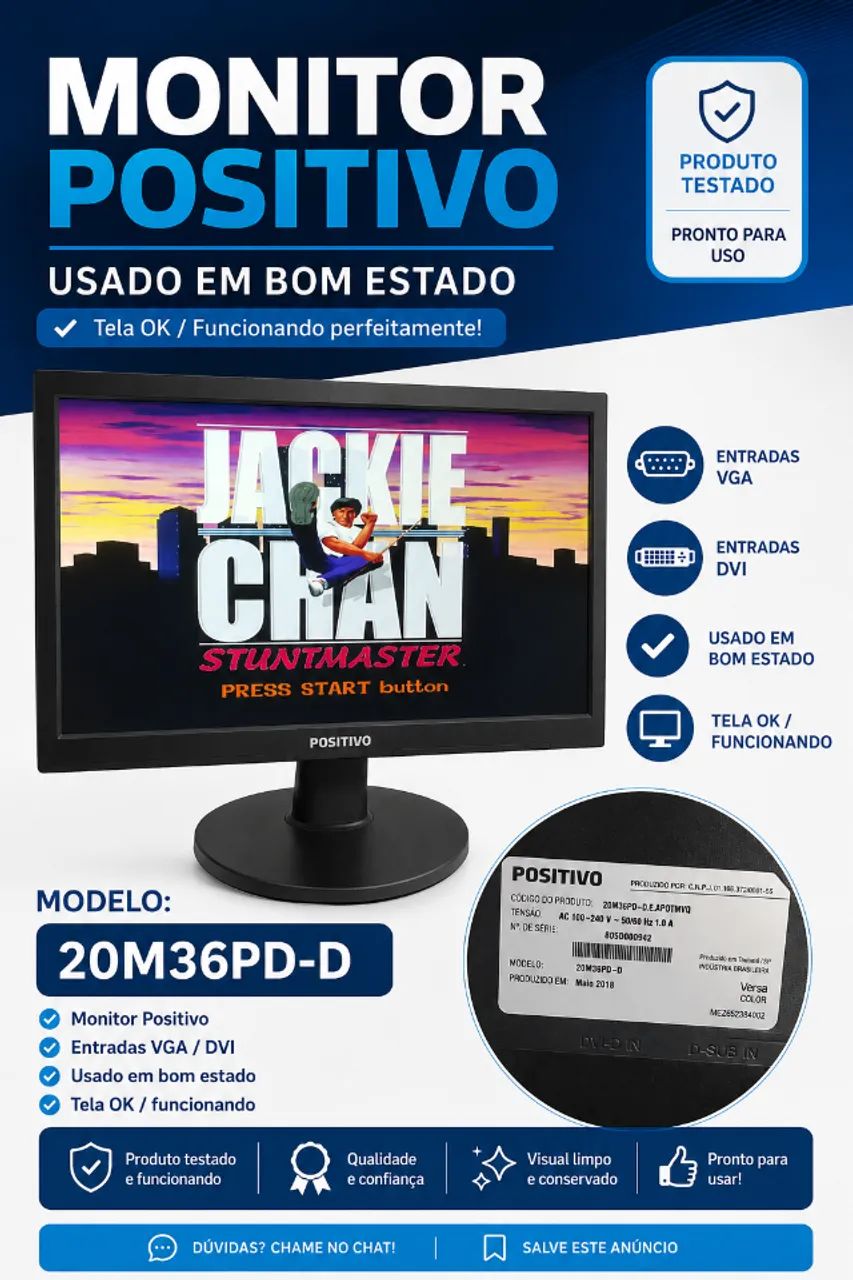 Monitor Positivo 20" 20M36PD-D VGA/DVI