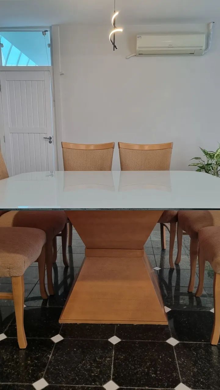 Jogo de mesa quadrada com 8 cadeiras  - Foto 2