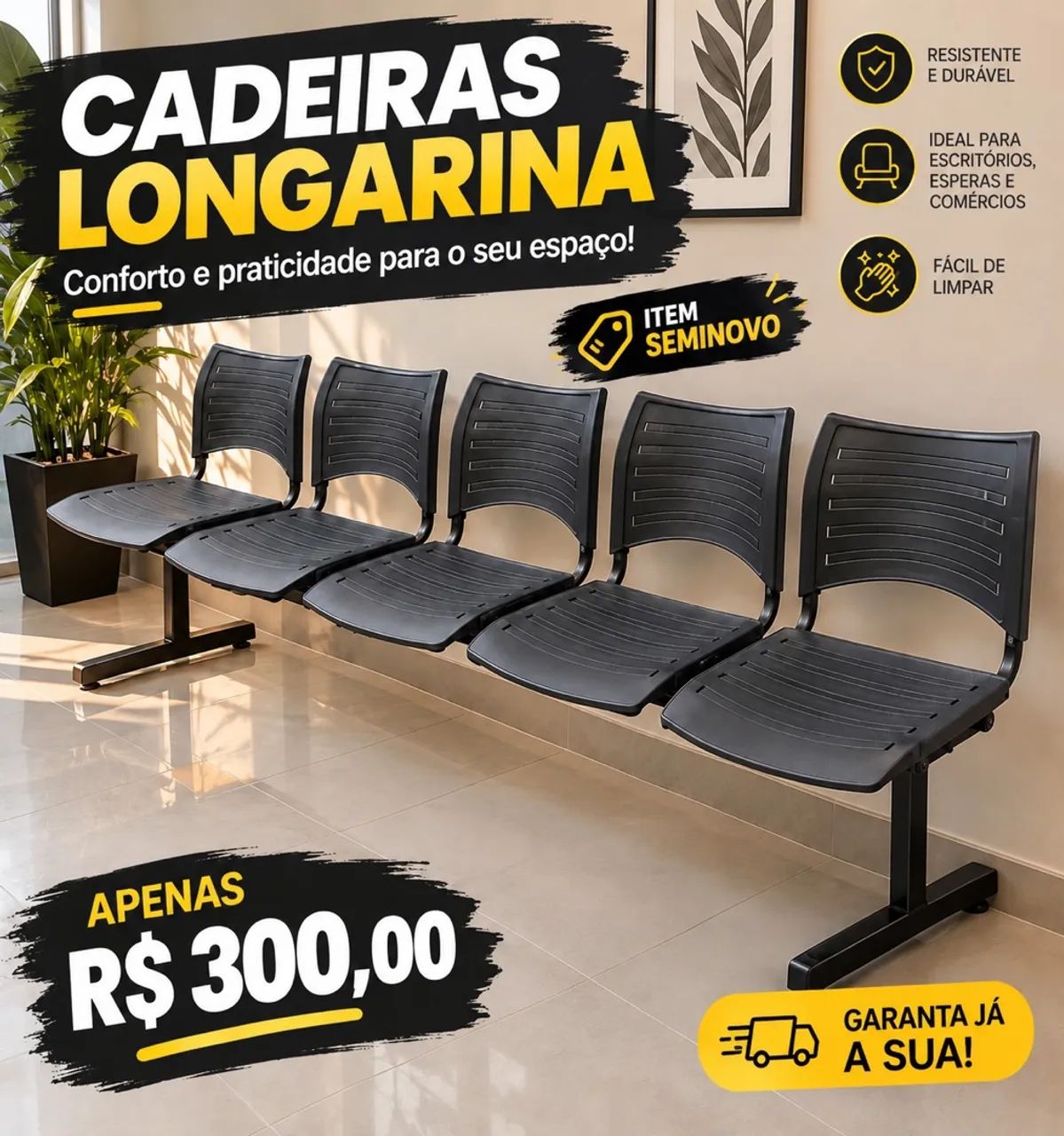 Cadeiras para sala de espera