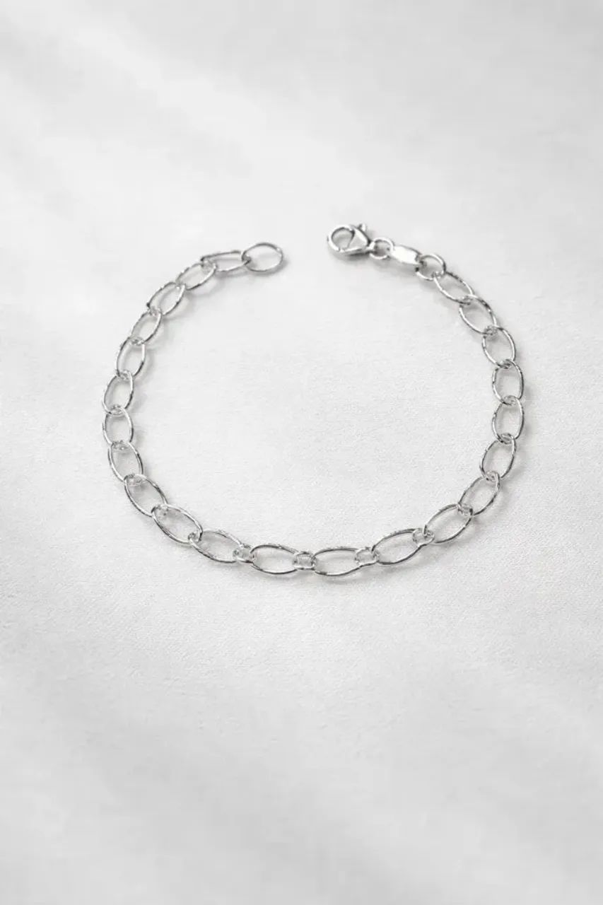 Pulseira em prata 925 legítima elos grandes