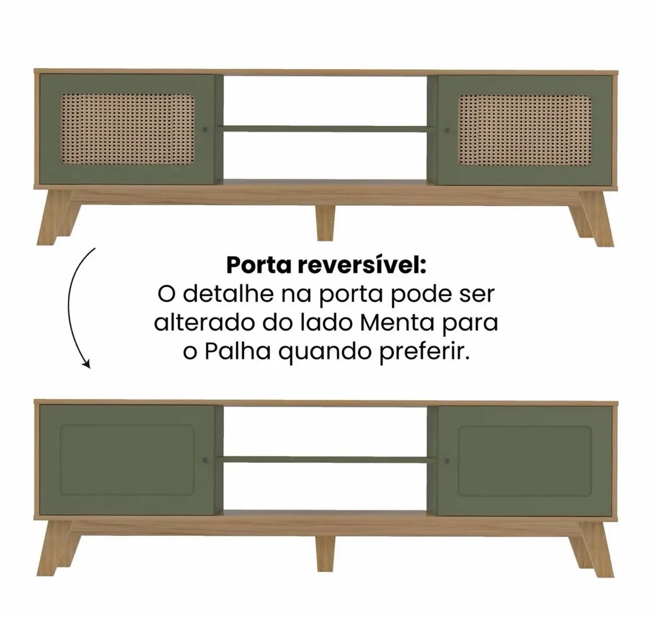 Rack Retrô para TV até 75 Polegadas MDF 180cm 2 Portas  - Foto 5