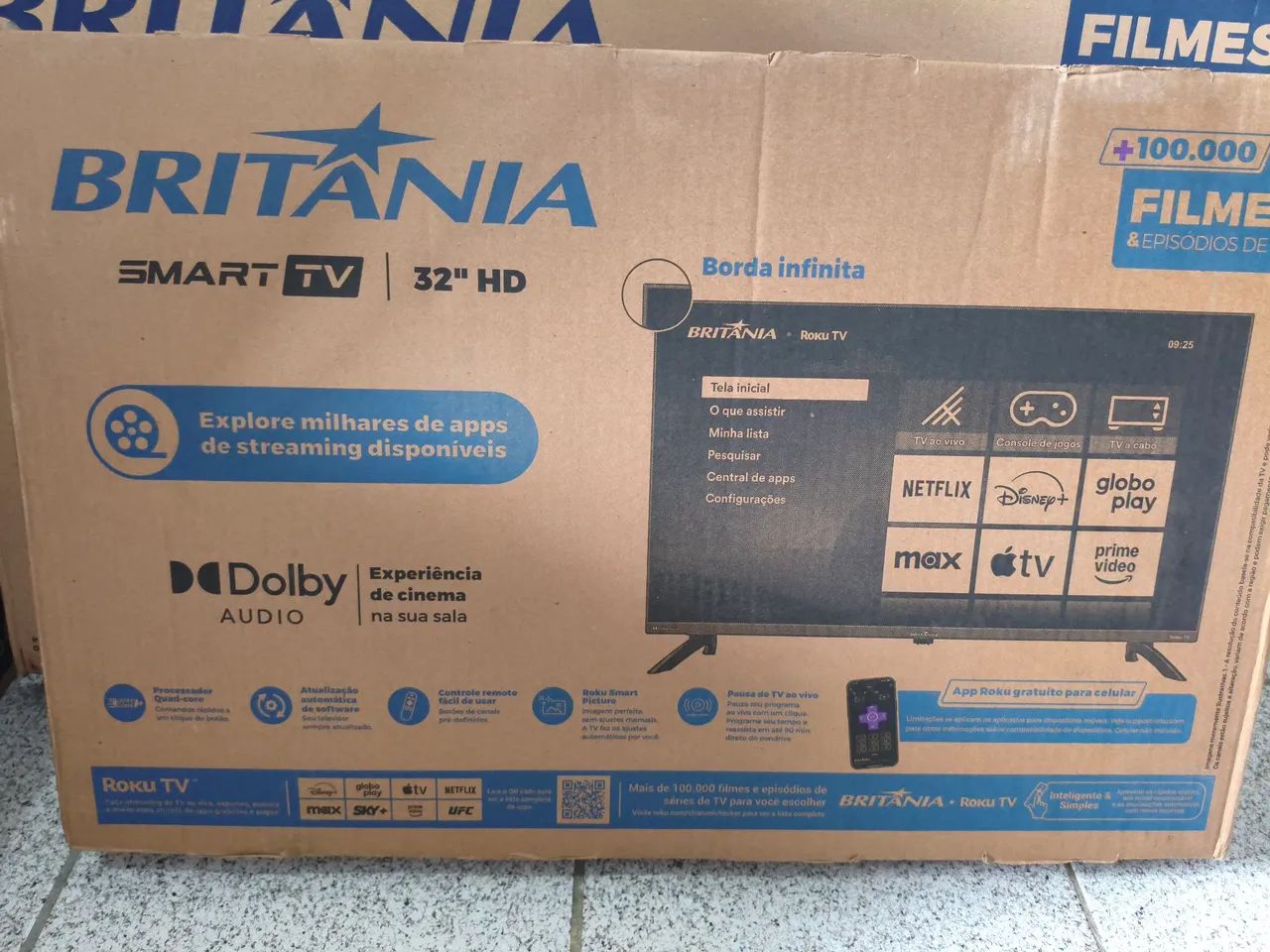 SMART TV BRITANIA 32" LACRADA COM NOTA E GARANTIA 