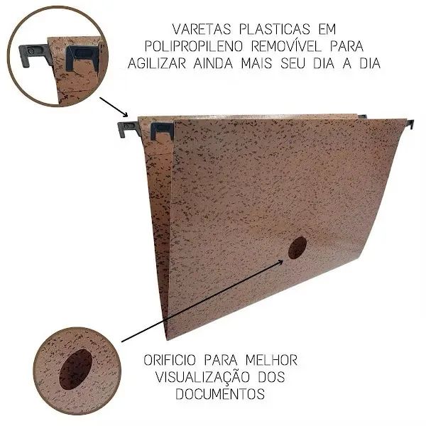 Kit com 10 Pasta Suspensa Marmorizada completa