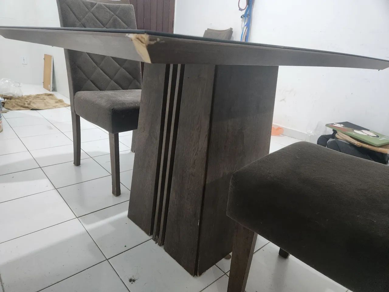 Mesa 4 lugares tampo de vidro - Foto 4