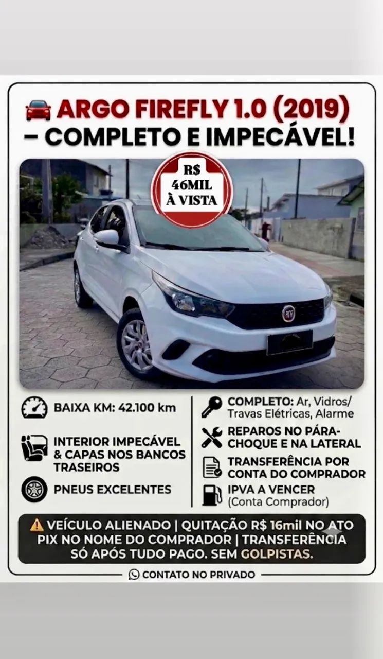 Fiat Argo 1.0 6V Flex. 2019