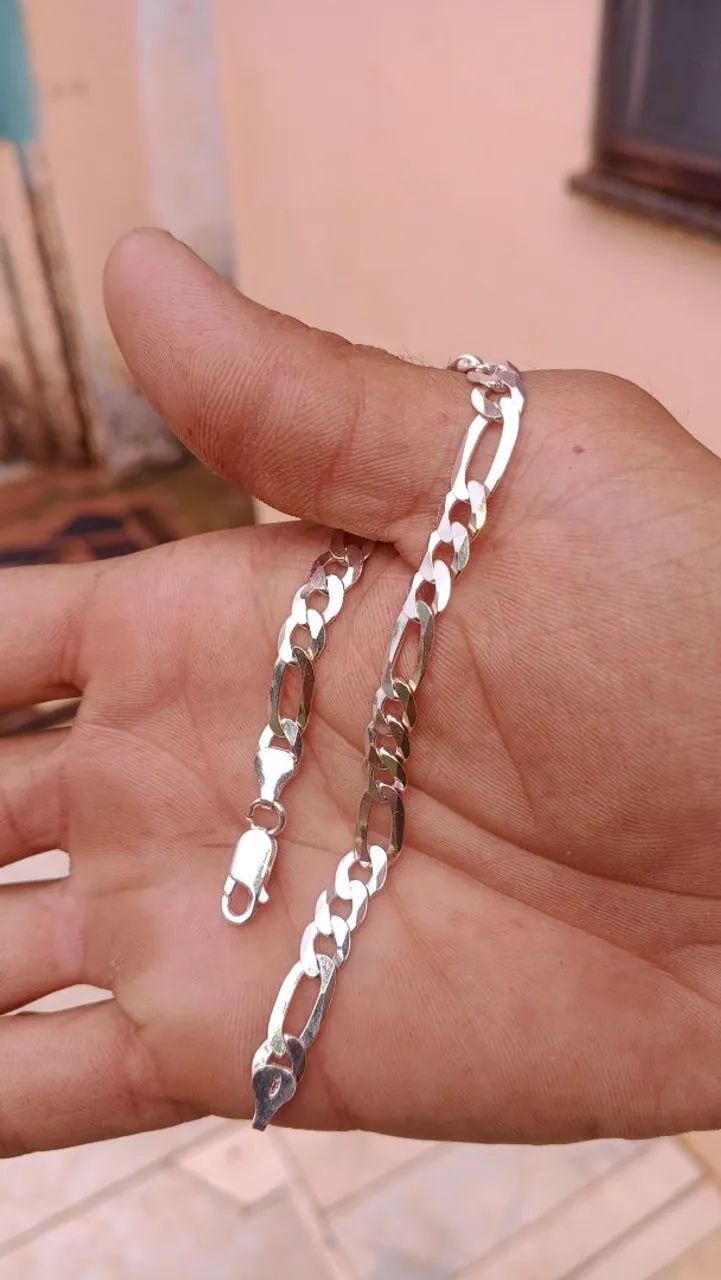 Pulseira de prata legítima 5mm - Foto 2