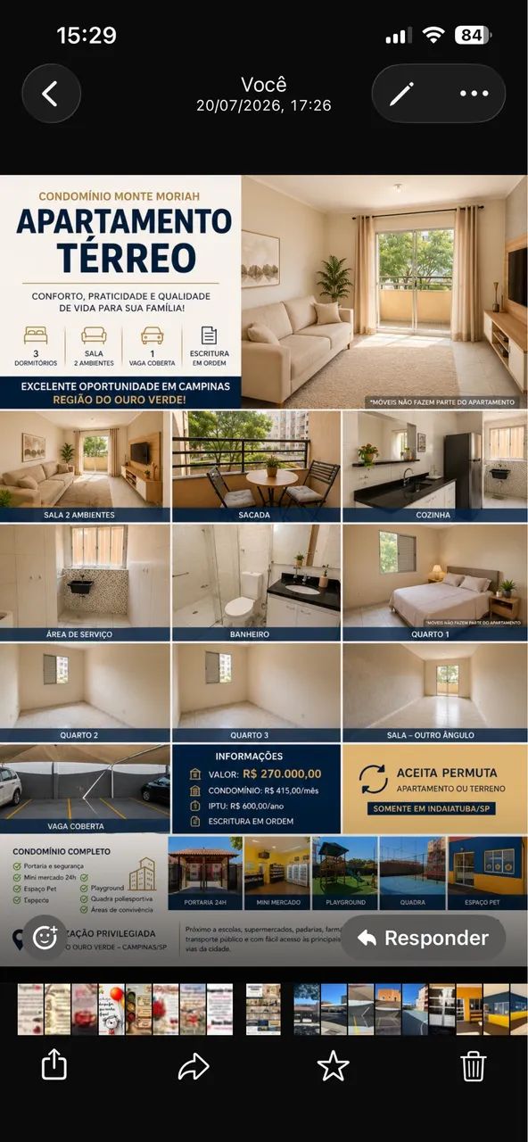 Apartamento Térreo 3 Dormitórios | Ouro Verde | Vaga Coberta