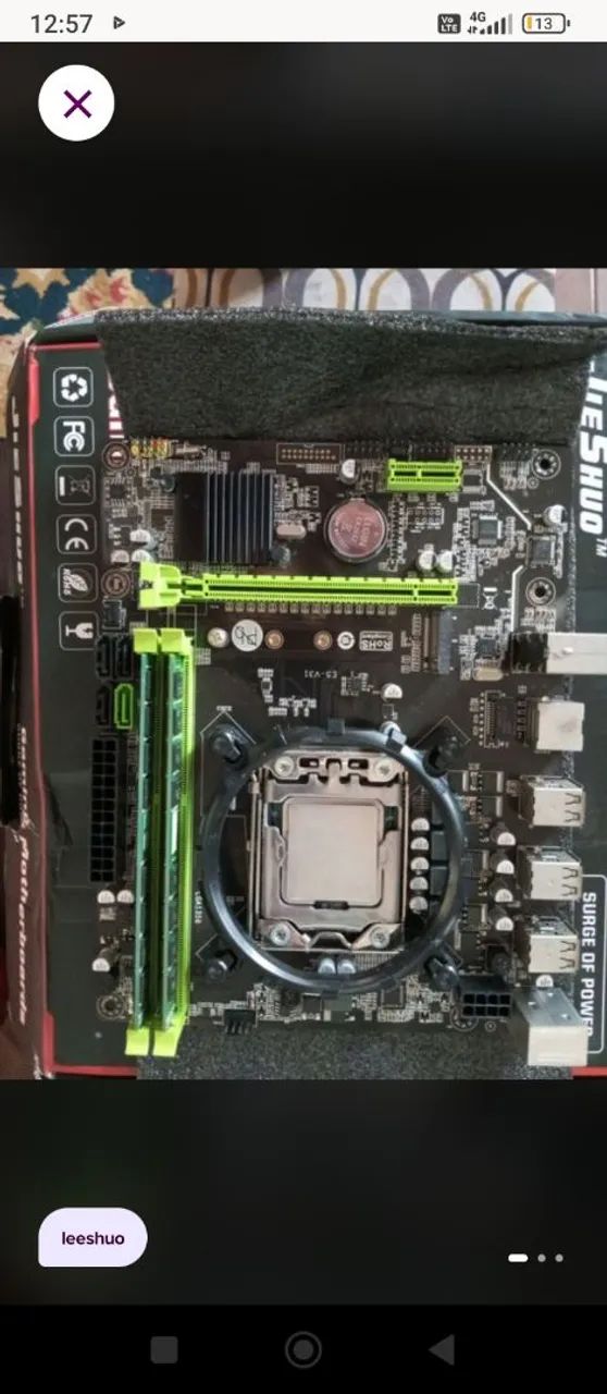 Placa mãe x79 processador E5 2070 memória ram 16 gb, 2 pentes de 8 