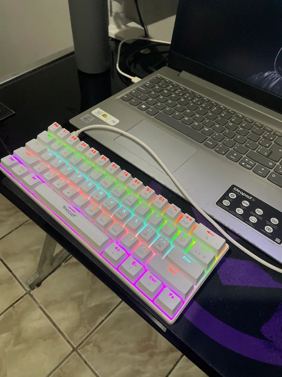 Teclado mecânico switch azul
