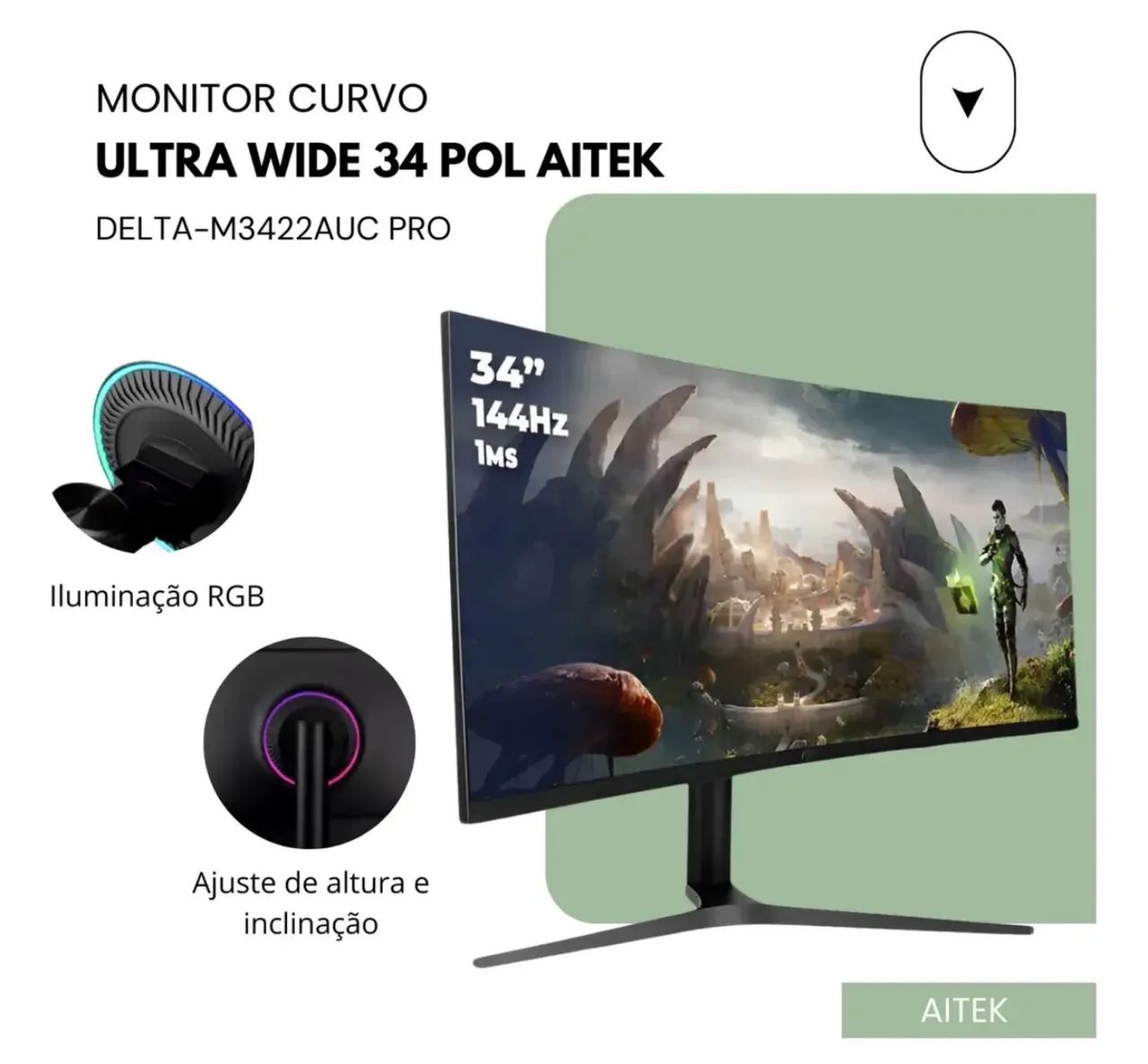 Monitor Curvo UltraWide 34 polegadas  - Foto 4