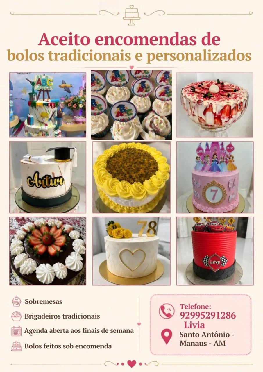 Bolos sob encomenda 