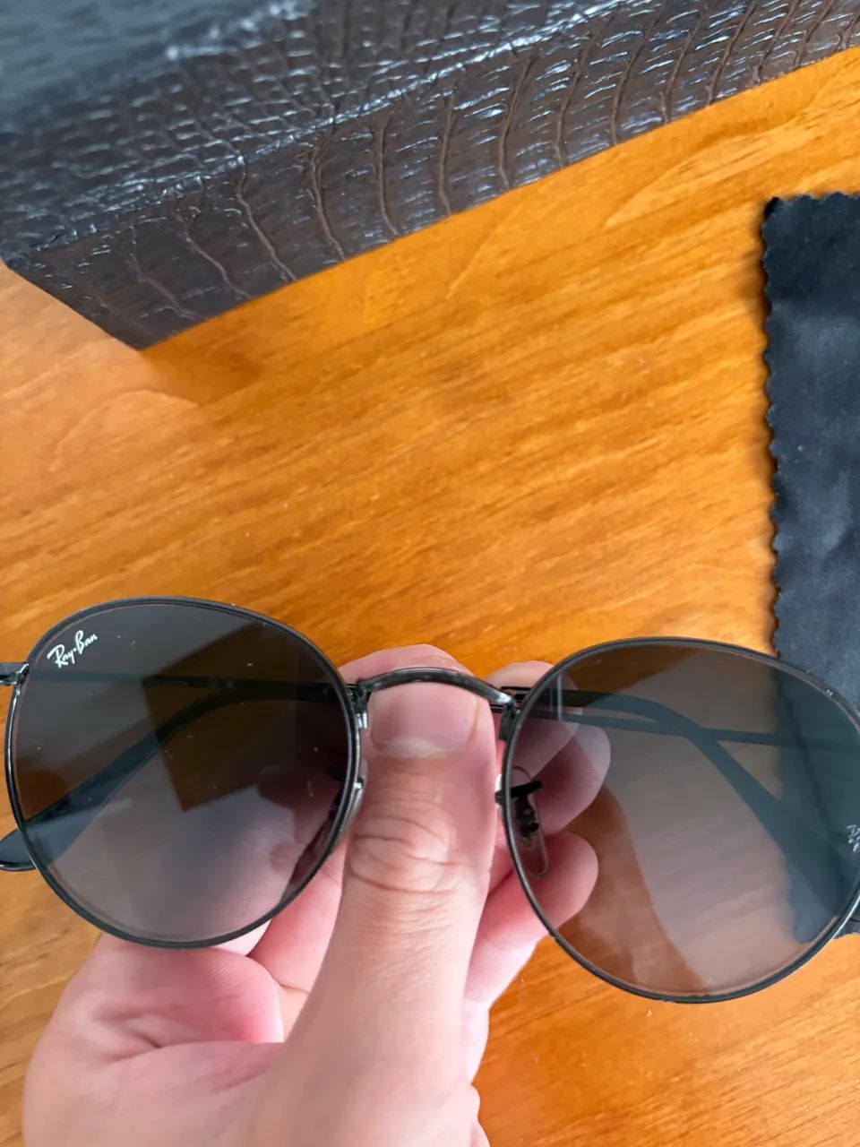 Óculos ray ban round flat lenses 